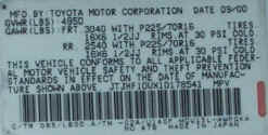 Vehicle Identification Label (28967 bytes)